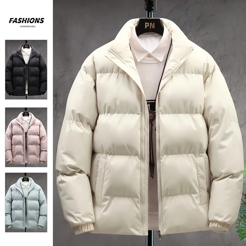 New 2022 Men's Winter Fashion Leisure Solid Color Cotton Jacket Loose Plus Size Keep Warm Cotton Jacket S-4XL