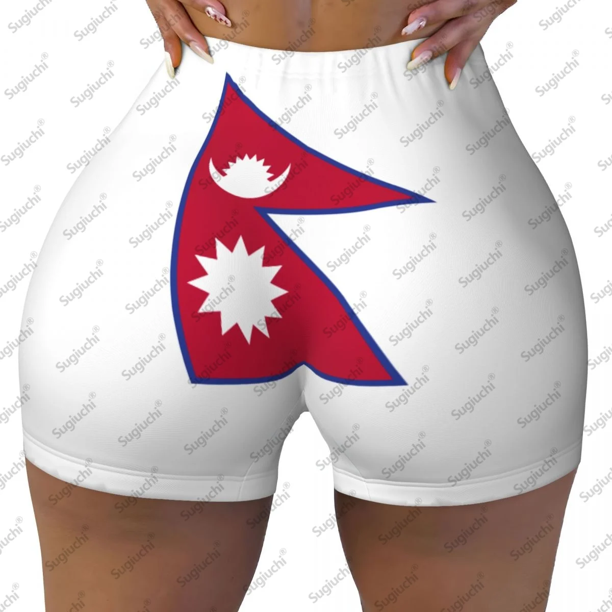 2026 Nepal Flag Yoga Shorts for Women Workout Scrunch Butt Lifting High Waisted Gym Running Short Pants