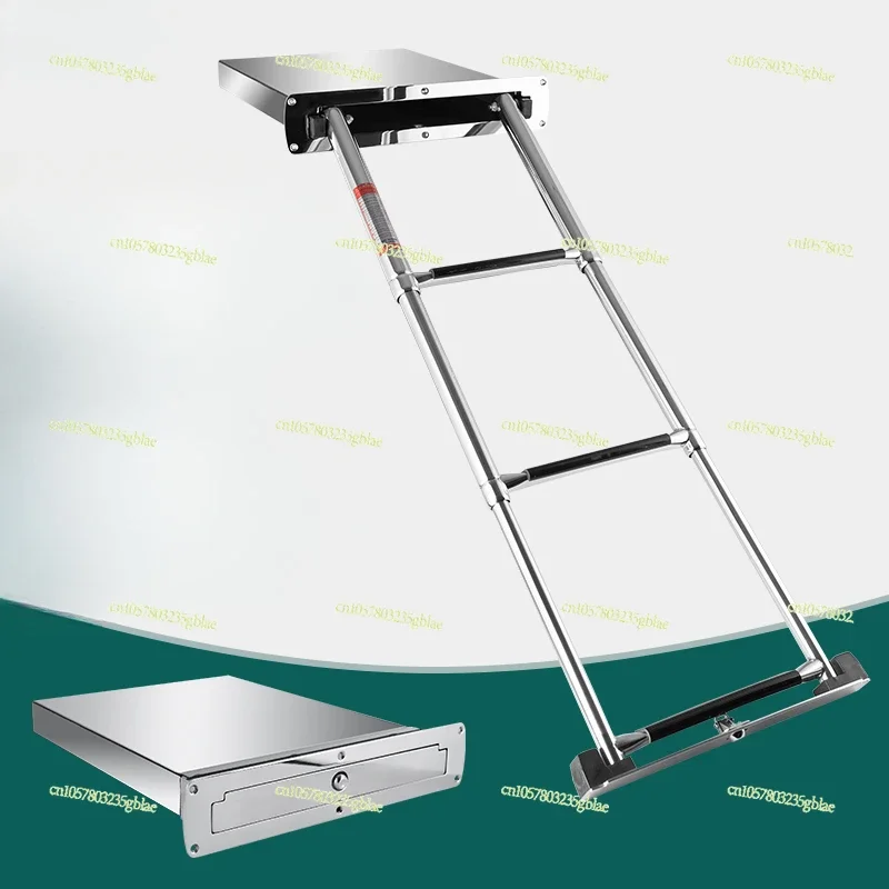 Stainless steel launch ladder, boat handrails, hardware accessories, yacht 3 sections, hanging  folding boxed