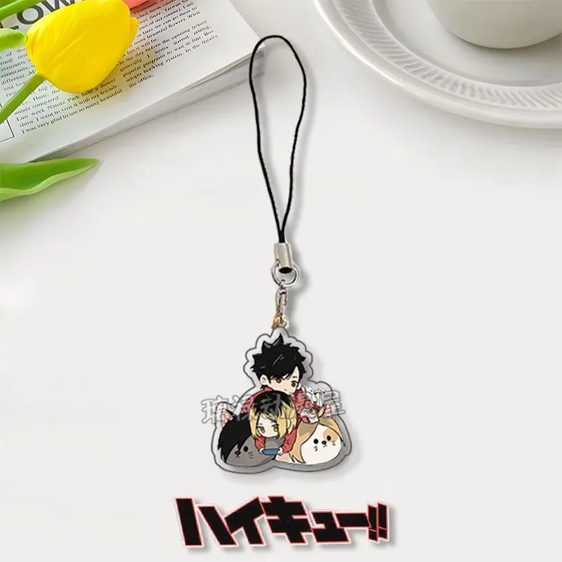 Anime Peripherals Haikyuu Key Chain Hinata Shoyo Tobio Kageyama Cartoon Cute Phone Pendant Children Backpack Decoration Pendant