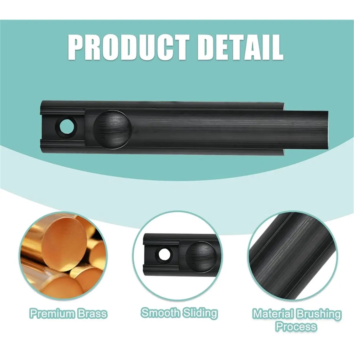 618 Mega Sale 3 Inch Solid Brass Surfaces Bolt Black, Heavy Duty Concealed Slide Surfaces Door Bolt, for Doors and Window 2 Pack