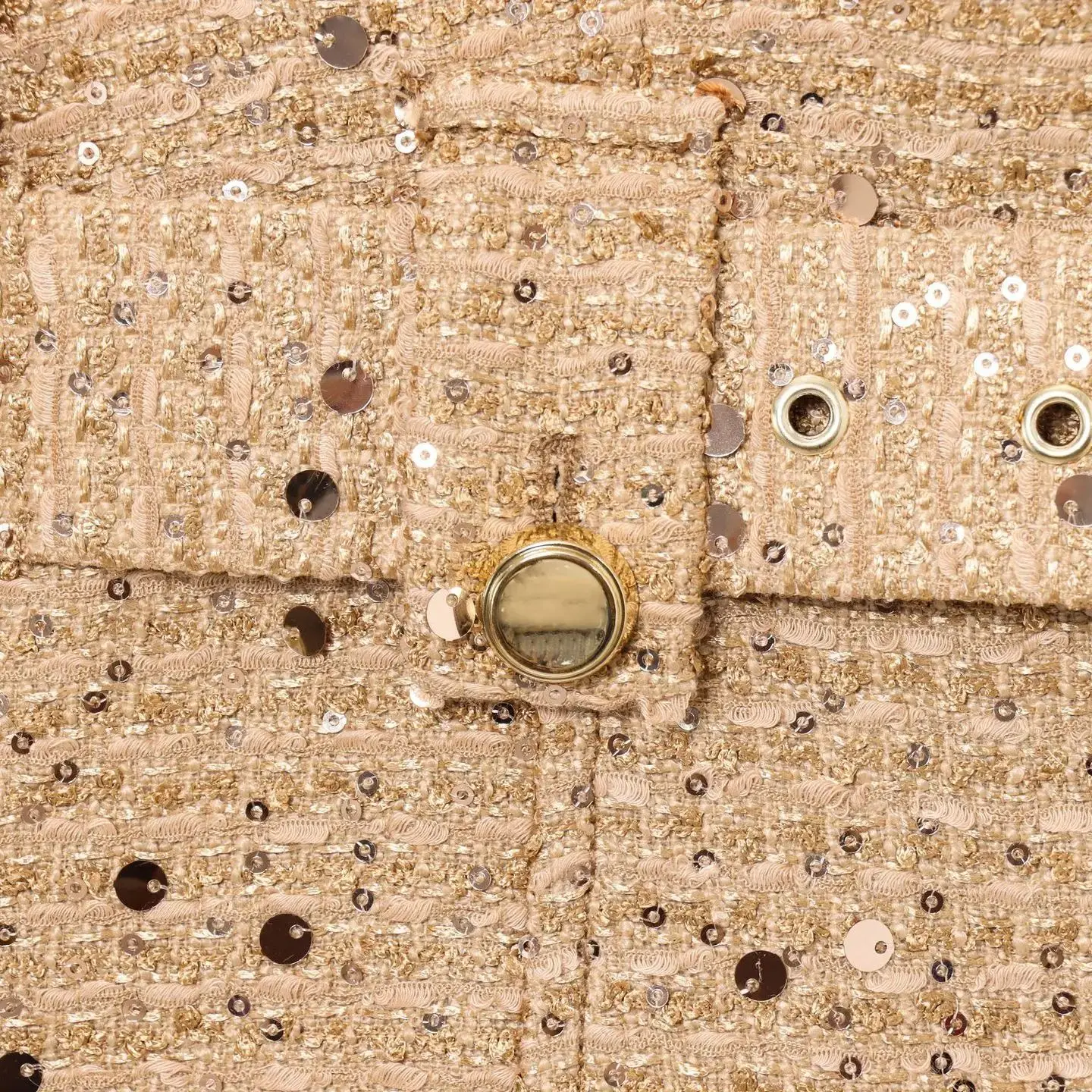 ผู้หญิง SHINY Sequined เสื้อแจ็คเก็ตเข็มขัดหลวมลูกเรือคอยาวแขนยาว COMMUTER SINGLE Breasted Coat ฤดูใบไม้ผลิฤดูร้อนใหม่ CHIC TOP