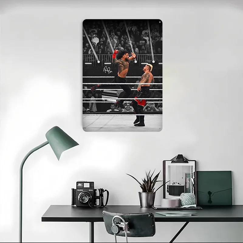 المهام الرومانية ومصارع Sikoa المعدني علامة جدار الفن ركن القهوة بار خمر ريترو تين علامات للديكور المنزل الداخلي #4