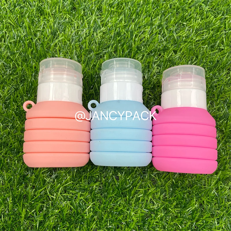 50-110ml Portable Silicone Head Brush Bottle Cosmetic Storage Refillable Leakproof Lotion Container Shampoo Bottle Tube Squeeze