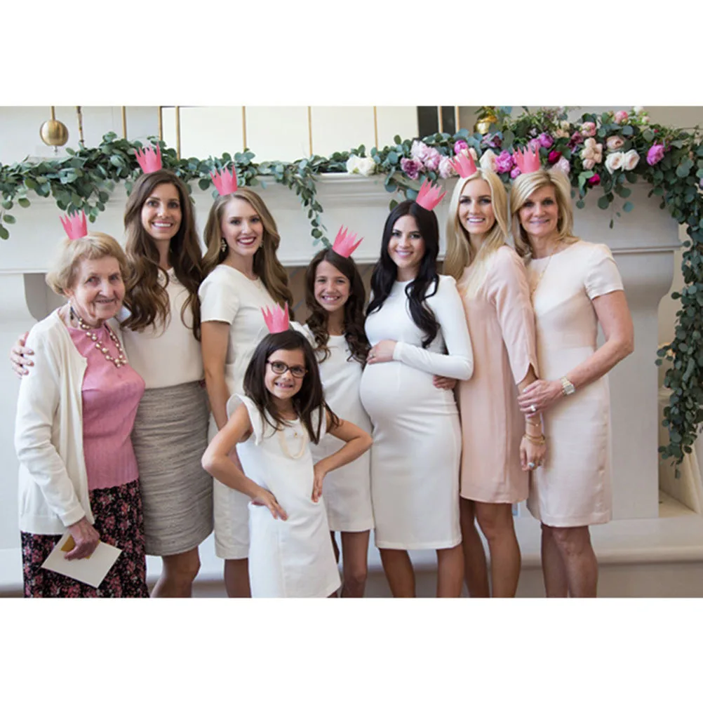 

6Pcs Birthday Crown Hats Glitter Party Crowns Adults Hair Accessories Pink Birthday Crown Crowning