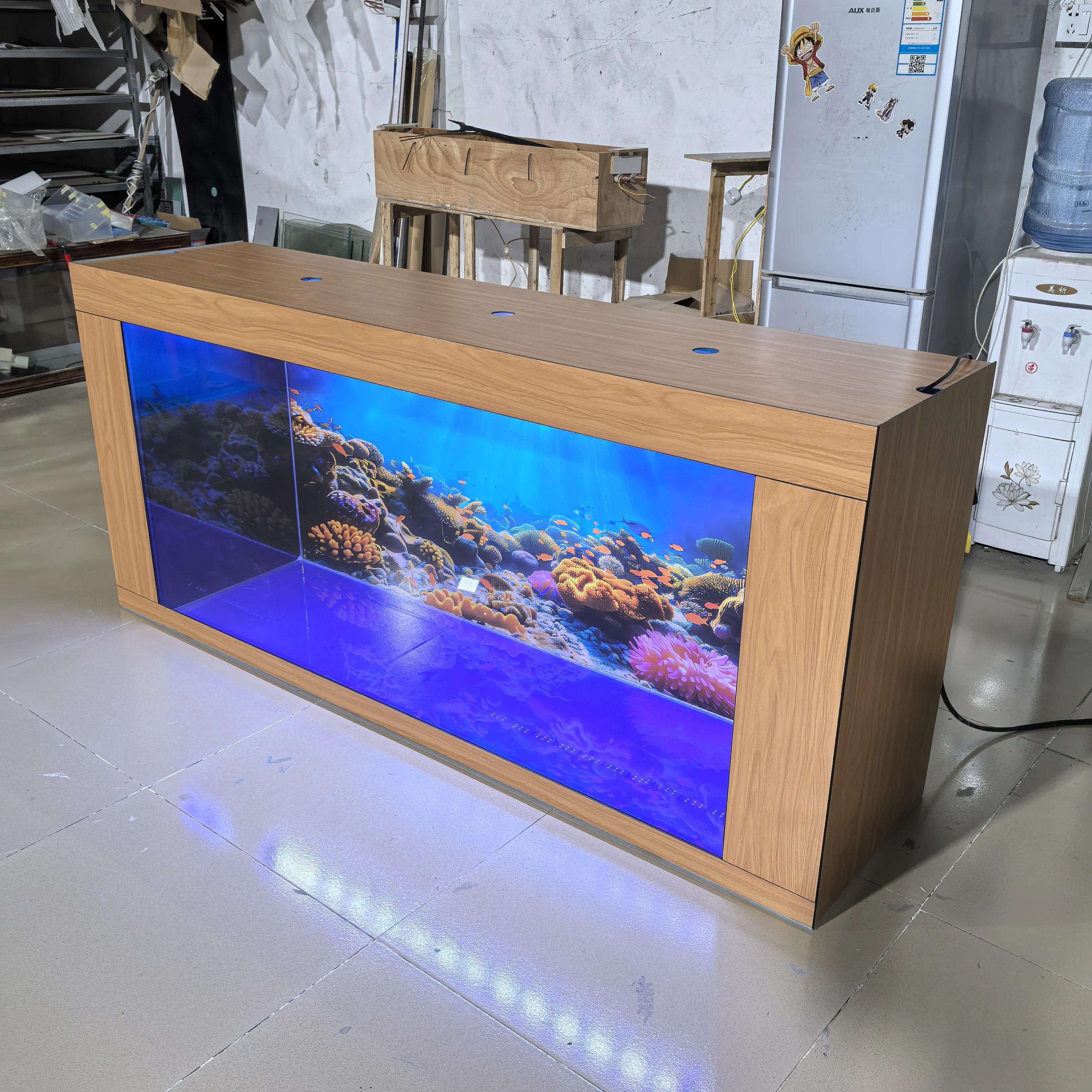 Luxurious Large Rectangle Glass Fish Aquarium Double Filter System 500L-1000L Living Factory Direct Sale Customizable