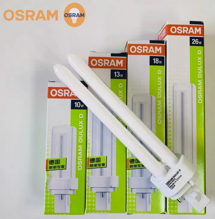 2x OSRAM DULUX D 10W/827 10W/840 10W/865 Lamp Tube LUMILUX G24d-1 2 Pins,D/D Compact Fluorescent 2P Bulb