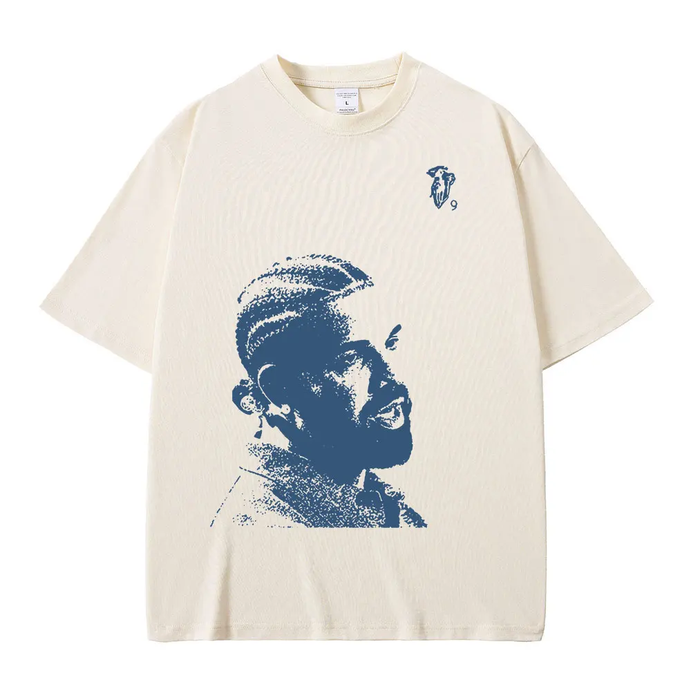 Vintage Rapper Drake Portrait Graphic T Shirt Mens Fashion Hip Hop Short Sleeve 100% Cotton Oversized T-Shirts Streetwear Unisex