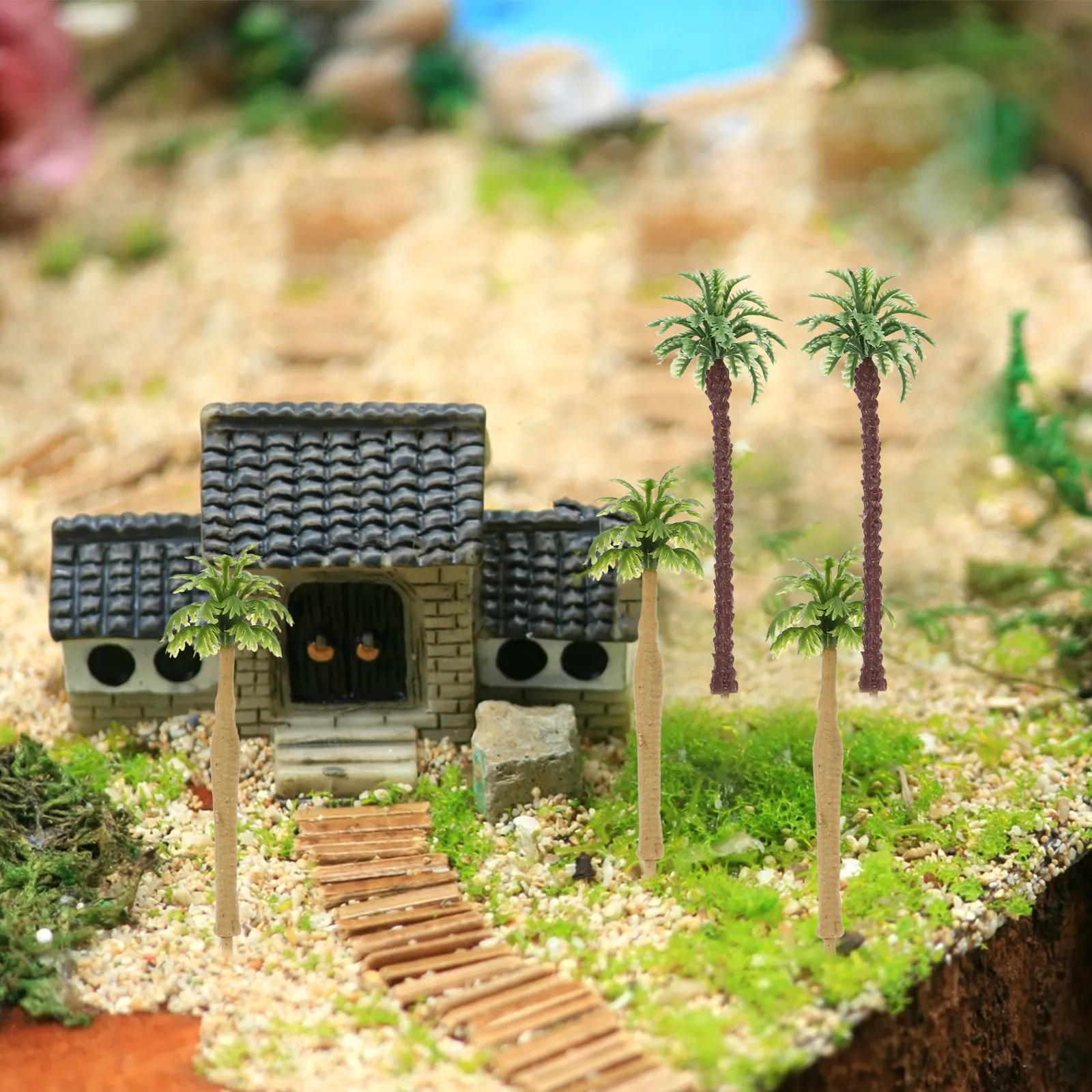 

17Pcs Miniature Palm Tree Simulation Scenery Fake Palm Trees Sand Table Decor Micro Landscape DIY Craft Green Plant Accessories