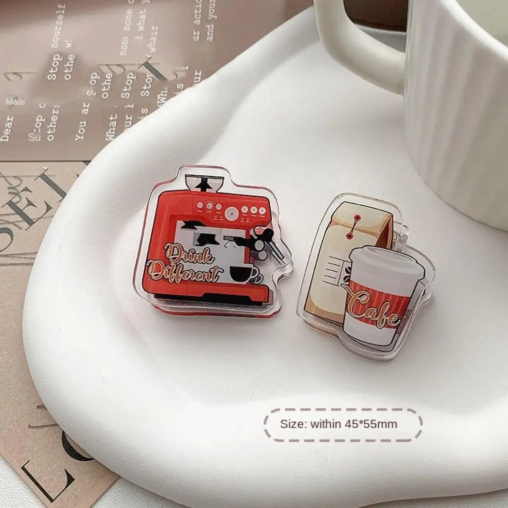 Binder Clips Kawaii Coffee Acrylic Clips Coffee Cup Stationery Stationery Test Paper Clip Creative Vintage Coffee Paper Clip