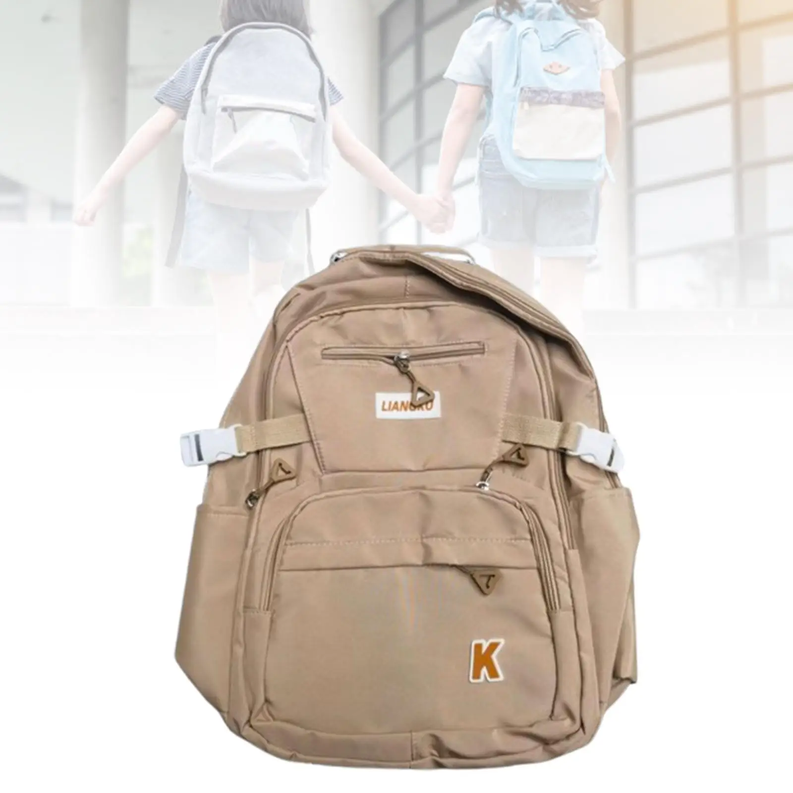 School Backpack School Bag Casual Zipper Bookbag for Outdoor Shopping Street