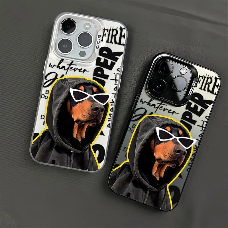 Funda Rígida para Teléfono con Diseño de Doberman Pinscher para iPhone 17 16 15 14 13 12 11 Pro Max 17 Air Mini XSMax XS XR X 7 8 Plus