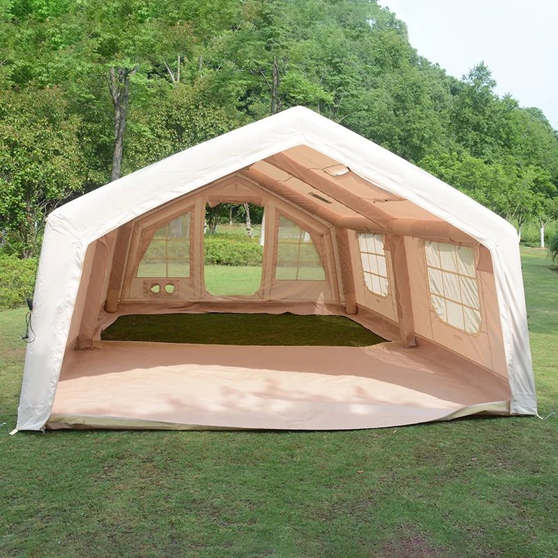Outdoor Camping Inflatable Tent  No-Setup Canvas Tent Spacious All-in-One Tent Four Seasons Waterproof 3000mm |