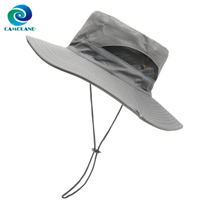 CAMOLAND Men\'s Fisherman Hat Summer Hats Women Men Sun Protector UV-proof Breathable Bucket Hat Hiking Outdoor Beach Cap