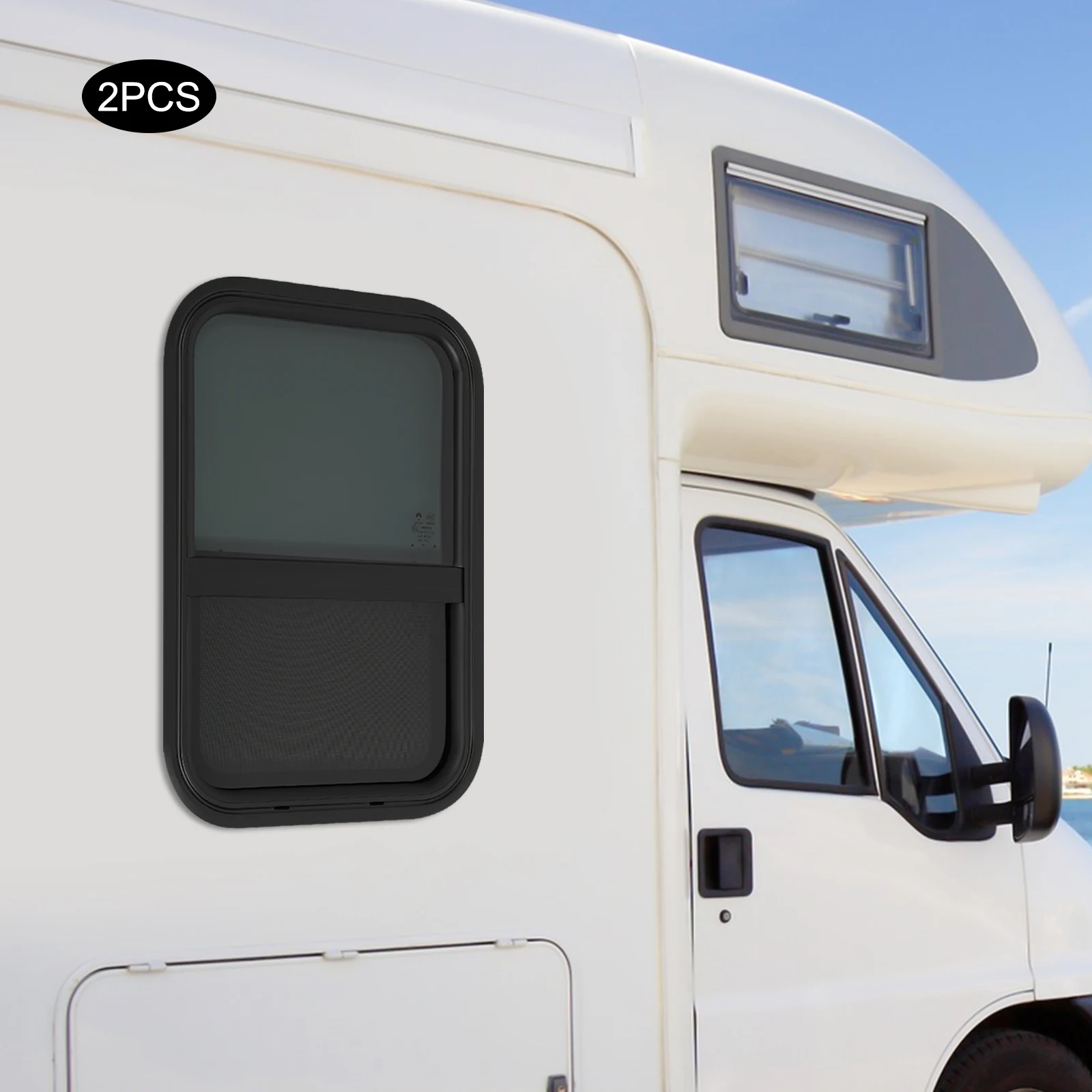 15x22 بوصة عمودي RV نافذة سبائك الألومنيوم الزجاج المقسى مع مشبك شاشة الحشرات على تركيب لشاحنة التخييم #3