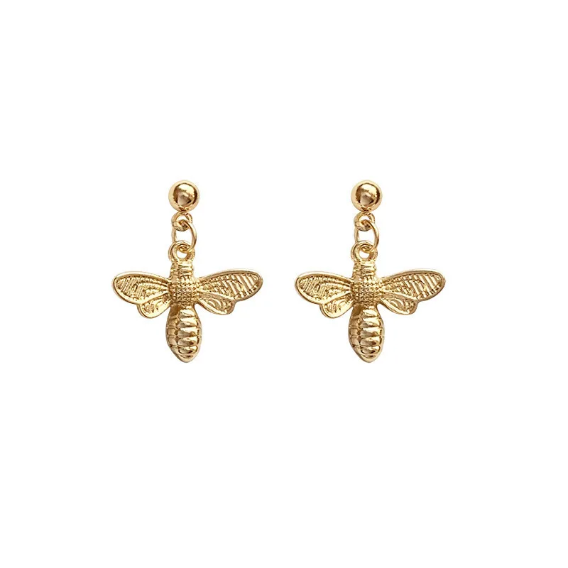 KSRA Trendy Small Bee Earring Dangle Ladies Insect Wedding Girls Gold Color Korean Earrings Women Jewelry New Oorbellen