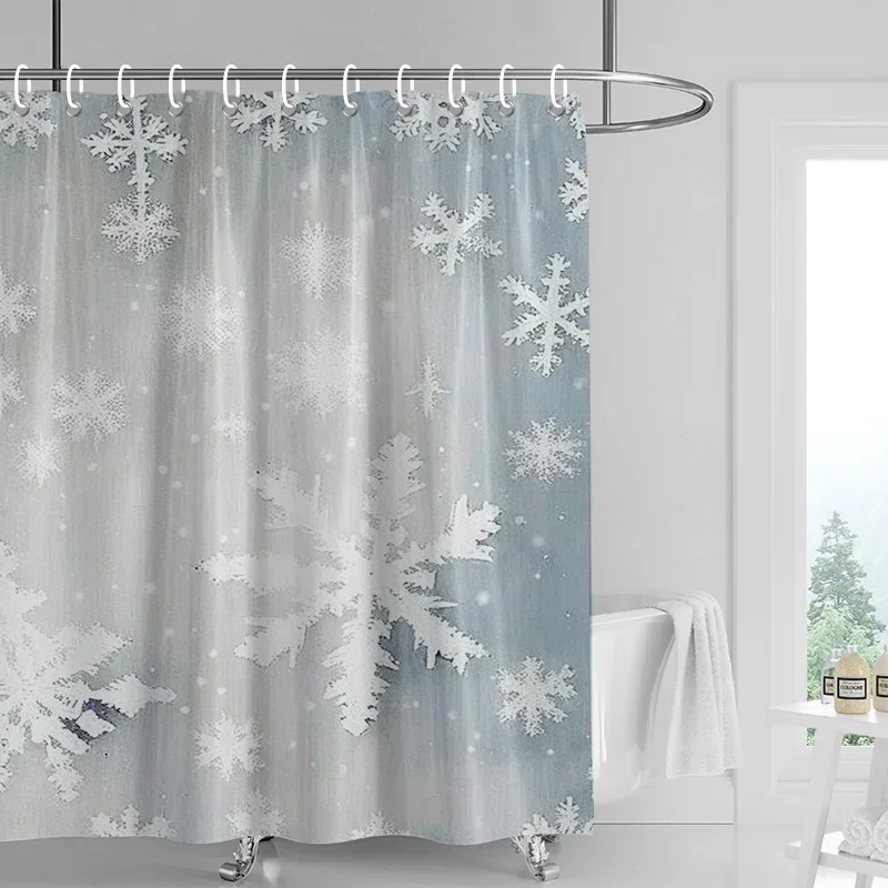 Home decoration shower curtains for bathroom waterproof curtain fabric Modern Nordic style Living Room Merry Christmas winter