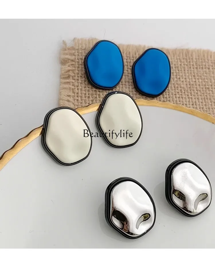 Niche Normcore Bag Earrings, Elegant, High Sense, Simple Geometric Ear Studs, Retro