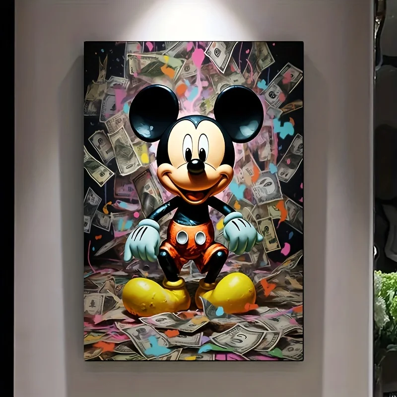 Miniso Disney Cartoon Anime Mickey Mouse Poster Canvas Painting Wall Art Prints Wall Decor Living Room Kids Bedroom Home Decor