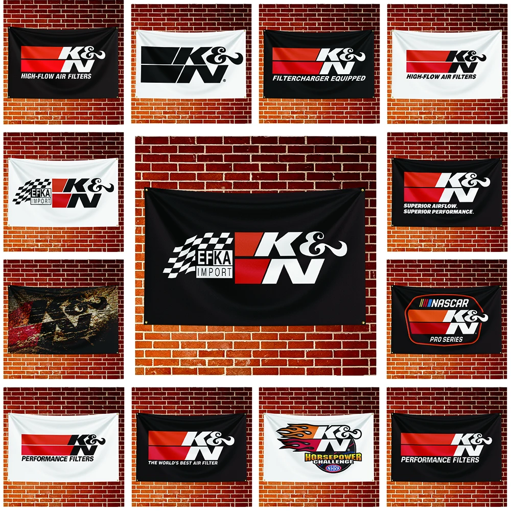 Customized K&N Flag Banner For Fan Cave Watch Party Tailgate Gathering Indoor Outdoor Backyard Home Festival Ornament Supply