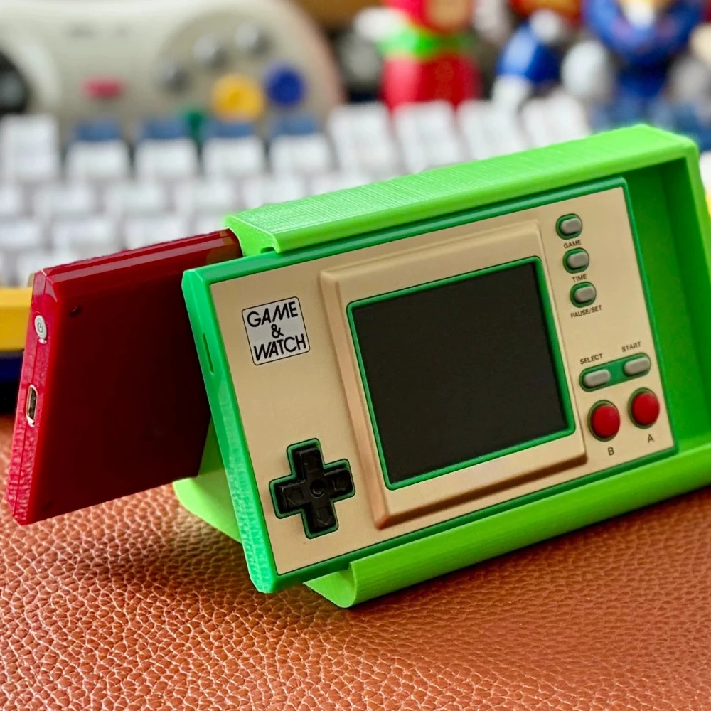 For Nintendo Game & Watch 3D Printed Side Sliding Display Stand Holds 2 Consoles Desktop Storage Holder Organizer