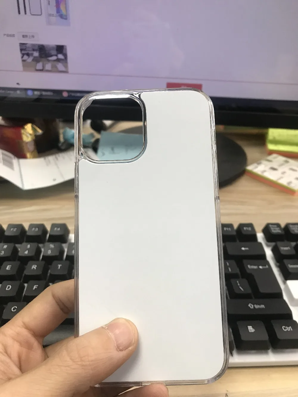 20pcs plastic sublimation  Blank phone case for iphone 14 13  7/8 11 12/12pro xs xr xs max with aluminum plate insert