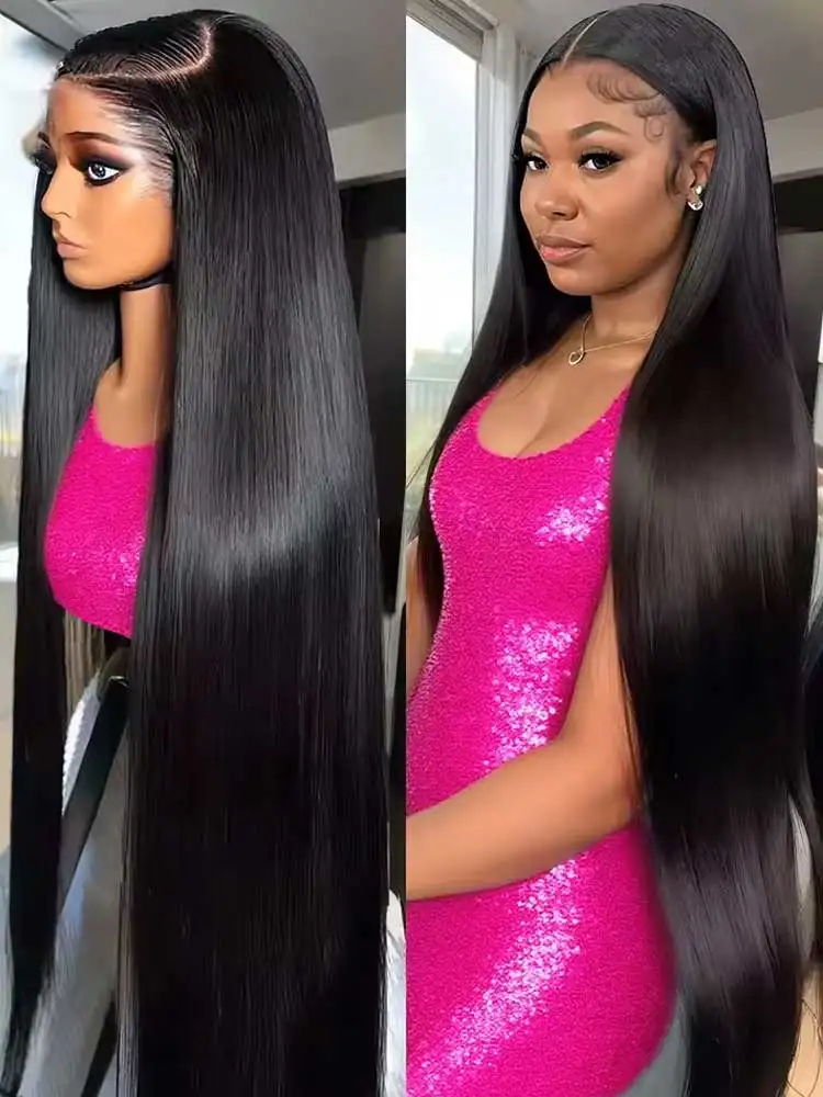 40 42 بوصة شعر طبيعي مفرود الباروكات 13x4 13x6 HD الدانتيل الباروكات الأمامية ريمي غلويليس العظام مستقيم الدانتيل الجبهة خصلات الشعر المستعار الإنسان