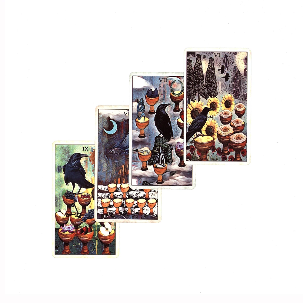 Black Crow Tarot Card Deck Past Life Oracle Cards For Beginners With Guidebook Everything Is Illuminated With Bag