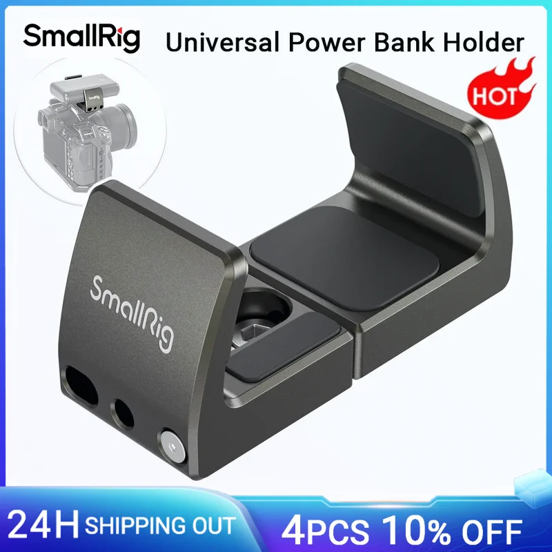 SmallRig 범용 보조배터리 홀더, 아이폰 14 DSLR용, 소니 카메라용, 휴대폰 보조배터리 클램프, 비디오 촬영 지원 장비