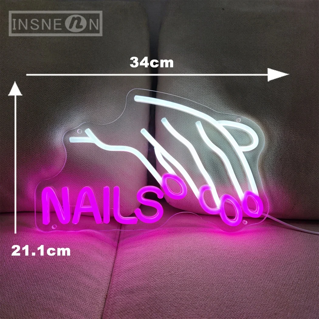 Nails Neon Sign LED Neon Light For Nail shop Beauty Room LUminous Business Signs Home Room wall Decoration Lights
