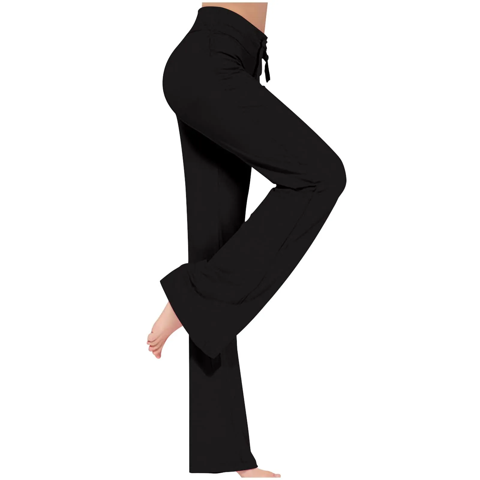 Women's Spring and Summer High Waisted Tight Fitting Flared Pants Slim Leg Long Pants Thin Wide Leg Pants for Women Yoga Pant