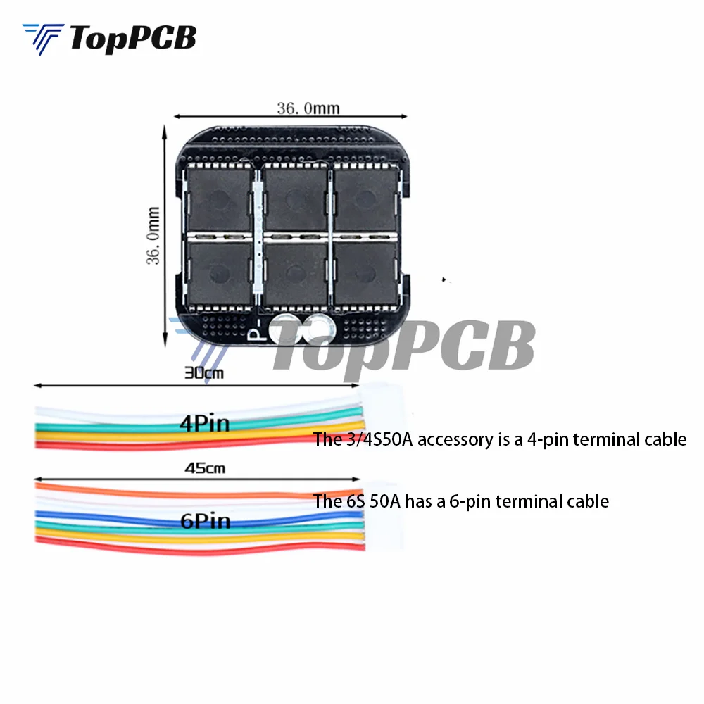 3S/4S 50A 12V 6S 50A 24V Lithium Protection Board For 18650 PCB BMS Li-ion Battery Cell Module