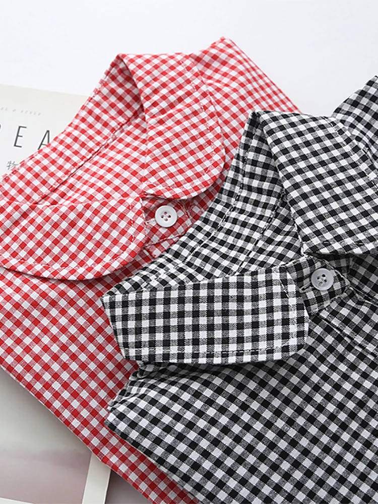 

Faionable Plaid Long Sve Women's irt Spring Autumn Loose Slimming Student Inner Doll Collar Top Versatile Casual irt