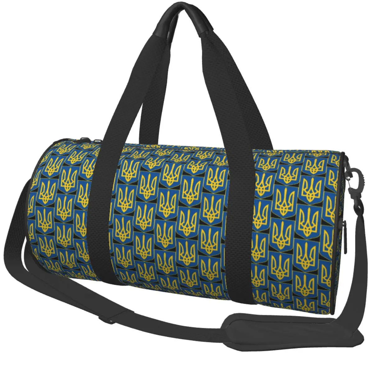 Idi Nahui, A Stylised Trident Symbol In Gold On A Background Shield Gym Bag  Sports Bags Large Travel Fitness Bag For Couple