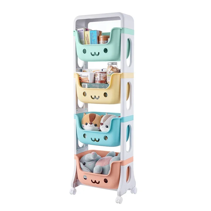 

Children's Toy Organizer Storage Cabinets Kids Furniture Baby Plastic Shelves Kitchen Storage holders & racks With Wheels