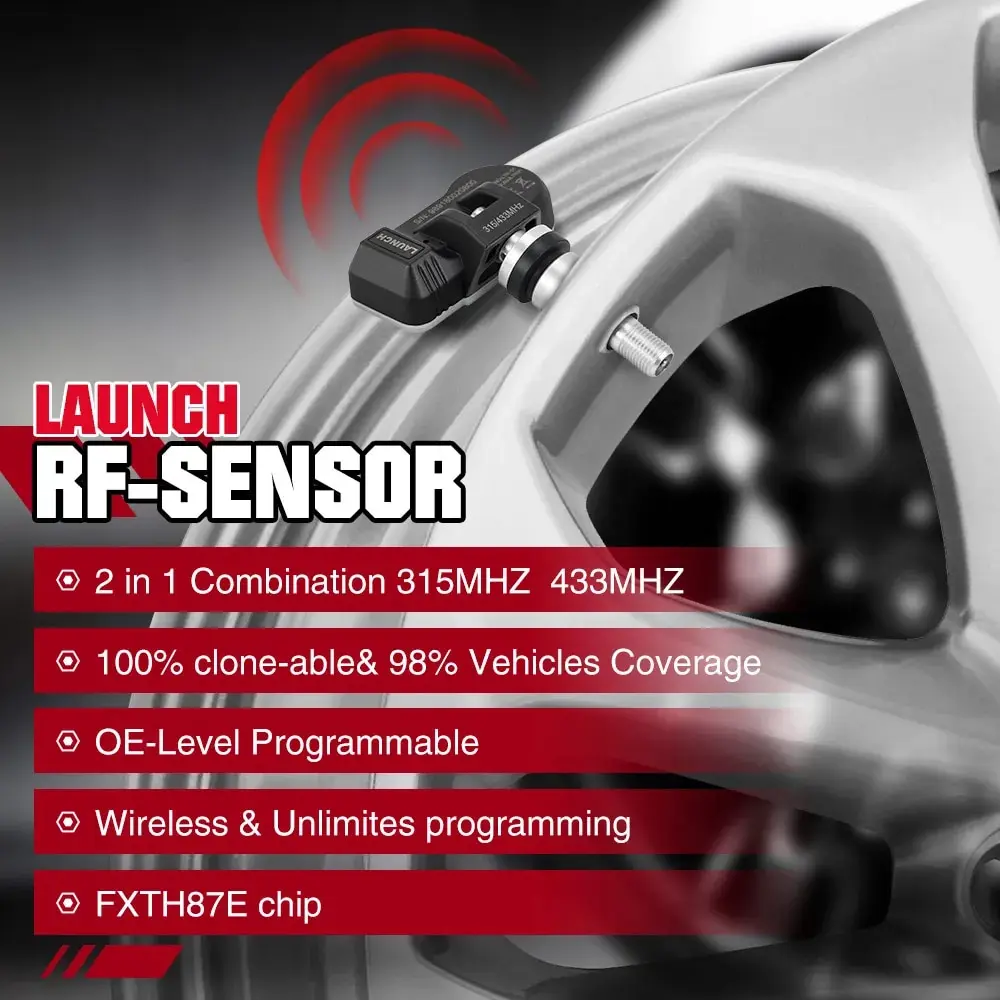 LAUNCH X431 RF-SENSOR TPMS Sensor 315MHz/433MHz Car Tire Repair Test Programming Tool for TSGUN CRT501 Tire Pressure Scanner