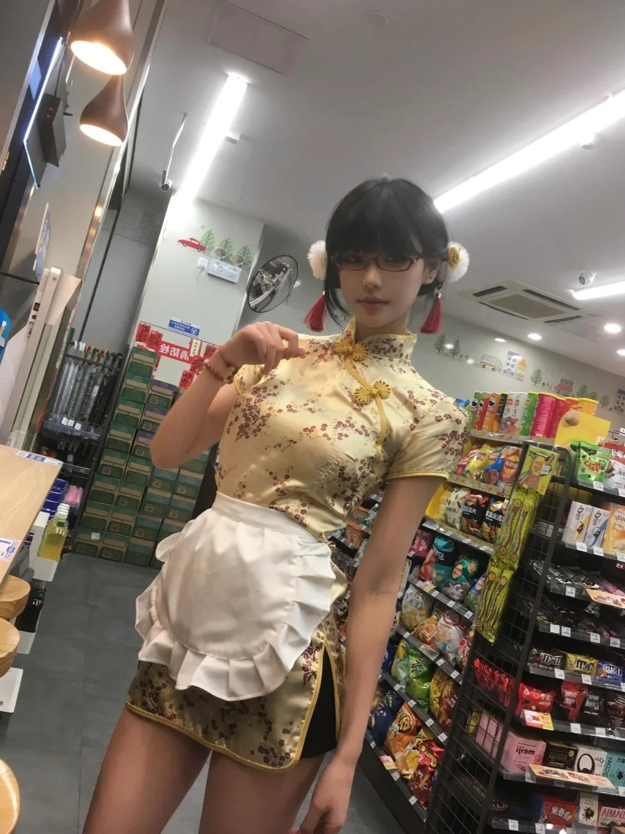 Disfraz chino Sle Lolita Maid orm Dr loween, conjunto de ropa nacional para mujer, uso diario