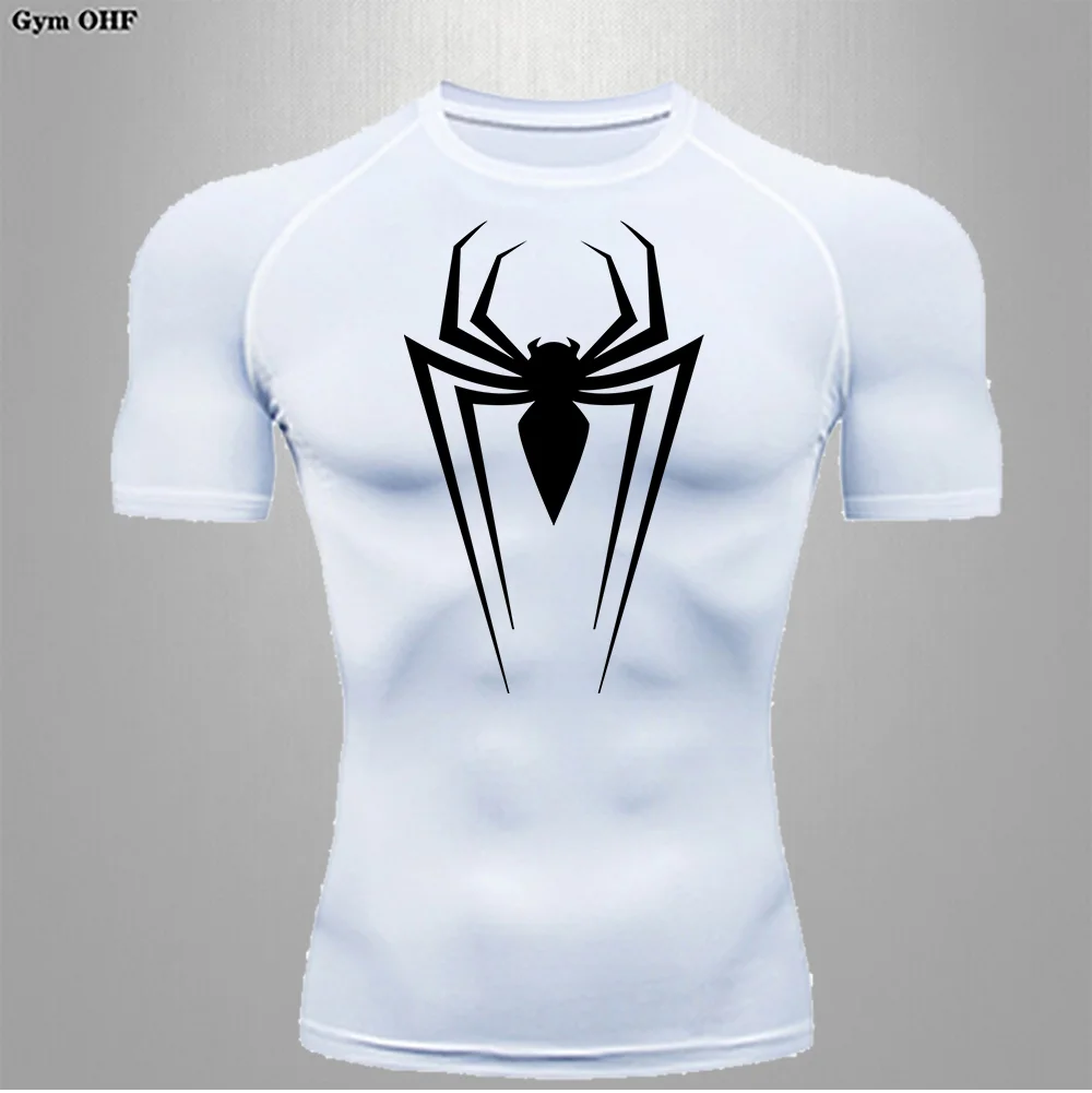 Sports Top Quick Dry Men's T-Shirt Spider Athletic Jogging Sweatshirt Fitness Yoga Rashguard Gym Training MMA Sports Running
