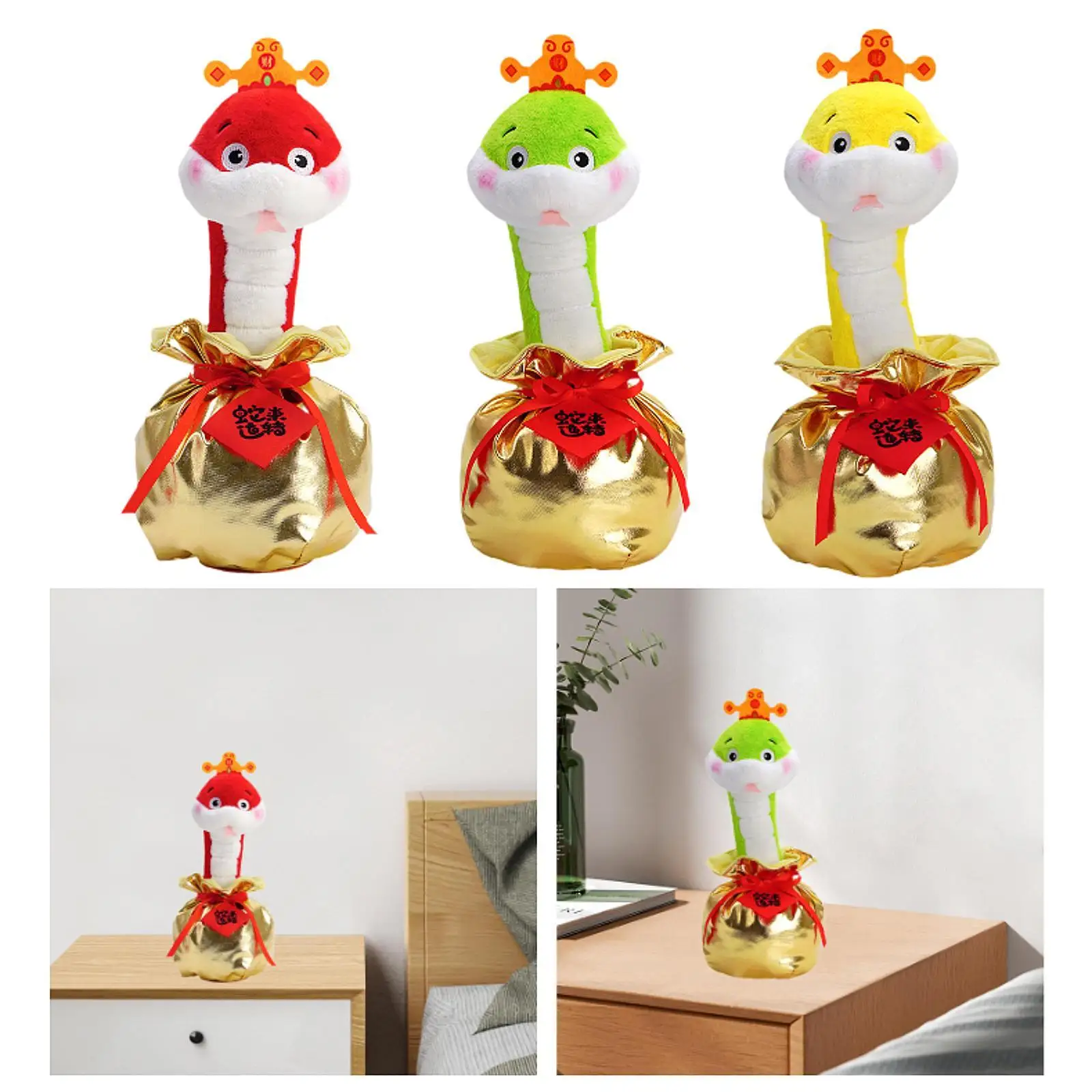 Dancing New Year Snake Doll Cartoon for Chinese New Year Cafe Restaurant