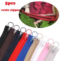 5pcs resin zipper 25cm Candy colors zippers round ring zipper for DIY Sewing Bag garment accessories