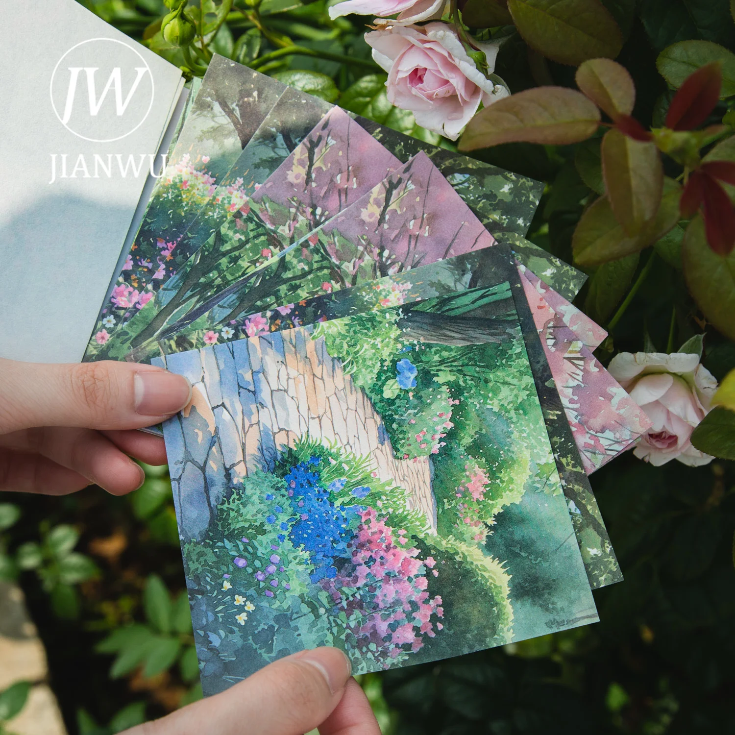 JIANWU 30 Sheets Seasonal Scroll Series Plant Flower Landscaping Collage Material Paper Creative DIY Junk Journal Stationery