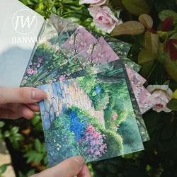 JIANWU 계절 스크롤 시리즈 식물 꽃 조경 콜라주 재료 종이, 창의적인 DIY 정크 저널 문구, 30 매