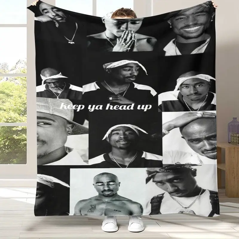 Vintage Tupac 2Pac Thug Life West Coast Rap Legend Flannel Throw Blanket,Cozy Warm Blanket for Bed,Sofa,Living Room,Picnic,Gift