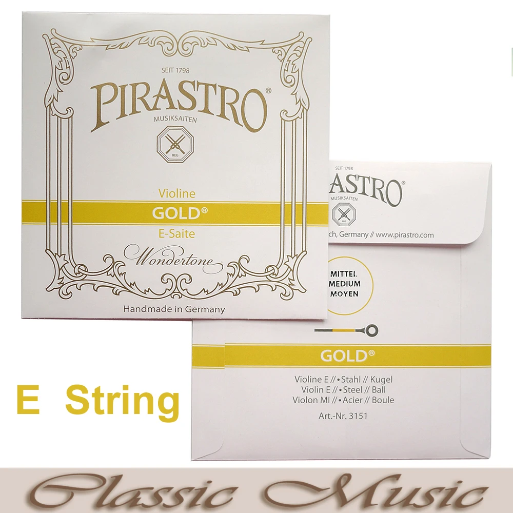 Pirastro 2 Best In 1 Set (412027) violin strings, Tonica A,G D & Gold Label E String, Ball end ,Made in Germany