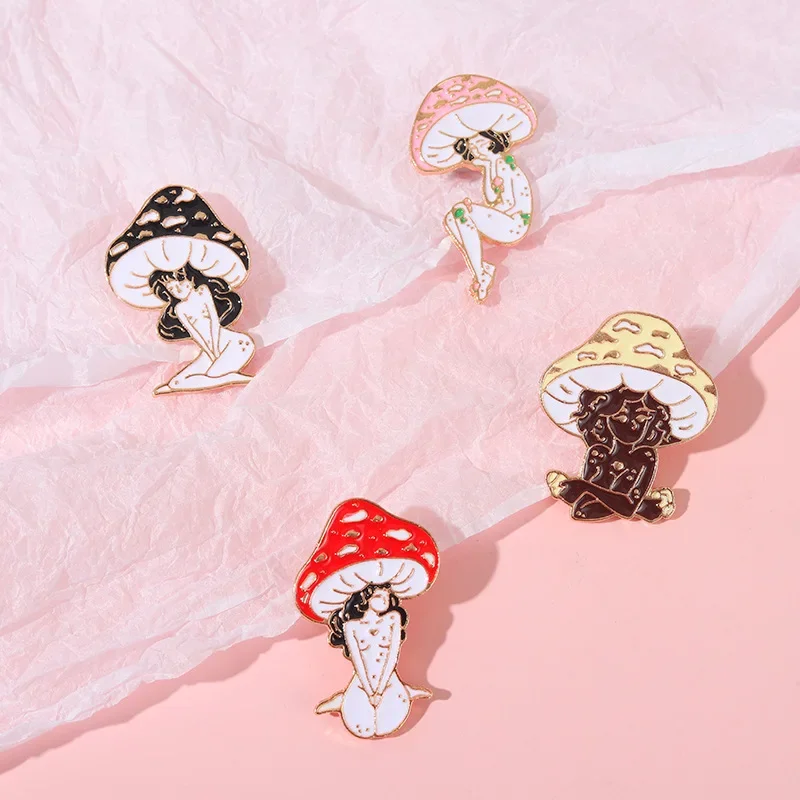 Broche Pines Enamel Pins Cute Mushroom Woman Brooch for Woman Metal Pin Badge Shirt Brooches for Men Woman Jewelry Accesorios