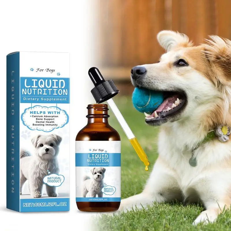 Pet Nutrition Drops 60ml Dog Immune Support Liquid Dog Food Liquid Supplements Pet Nutritional Supplement Liquid Supplementing