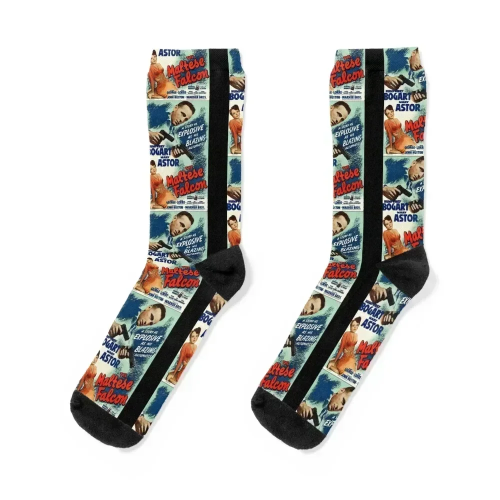 

The Maltese Falcon - 1941 Film Noir Poster Socks luxury Antiskid soccer hockey Socks Ladies Men's