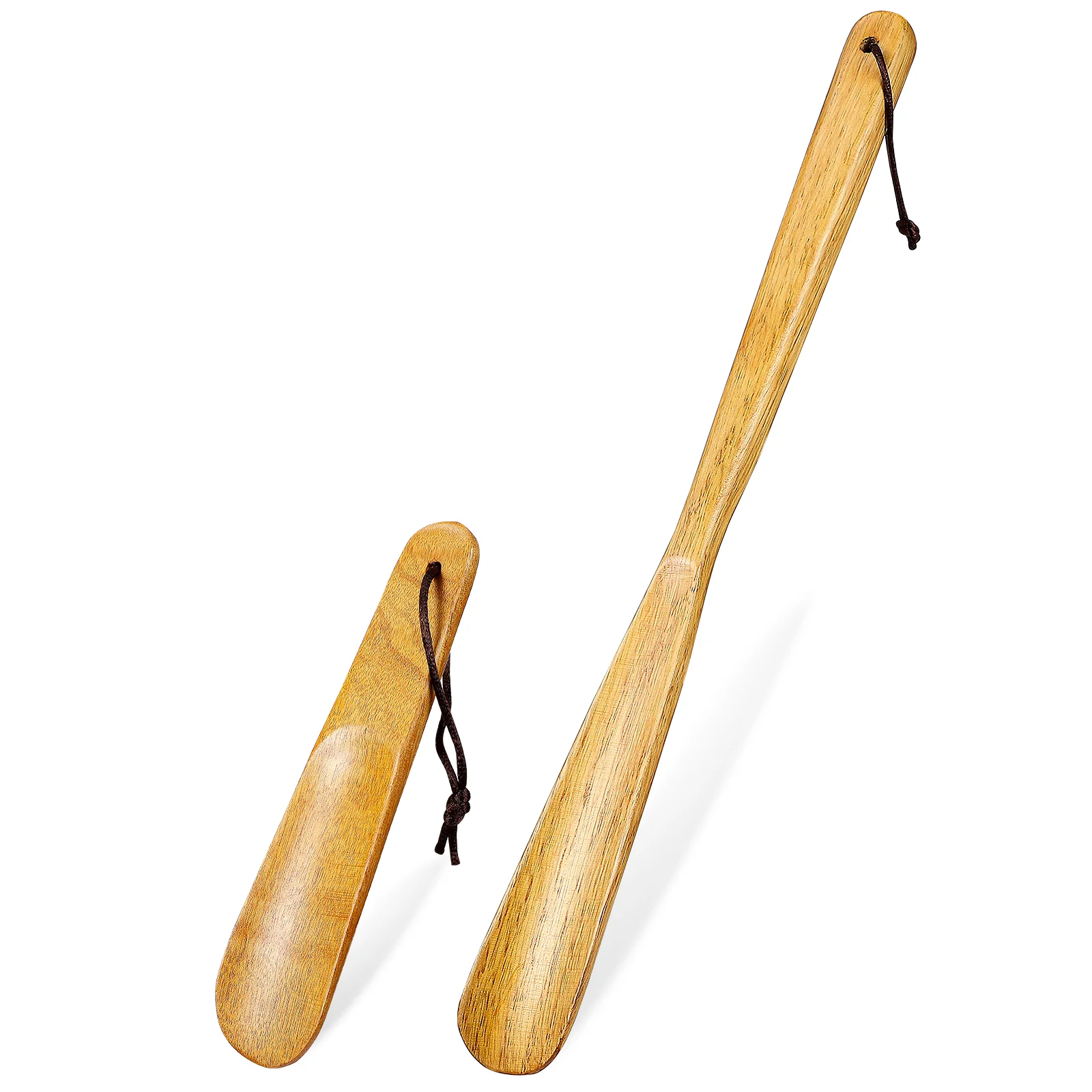 2 Pcs Log Shoehorn Wallets for Men Long Boot Stretcher Wood Short Handle Men's Seniors