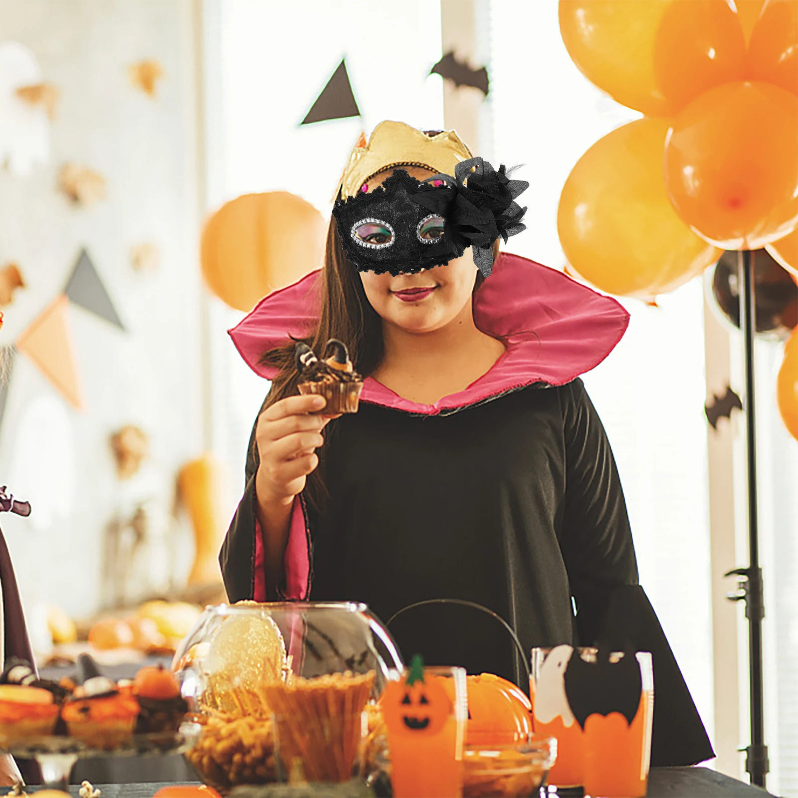 

2Pcs Princess Mask Elegant Masquerade Masks Plastic Face Props Prom Party Accessories Half Face Decorations Women