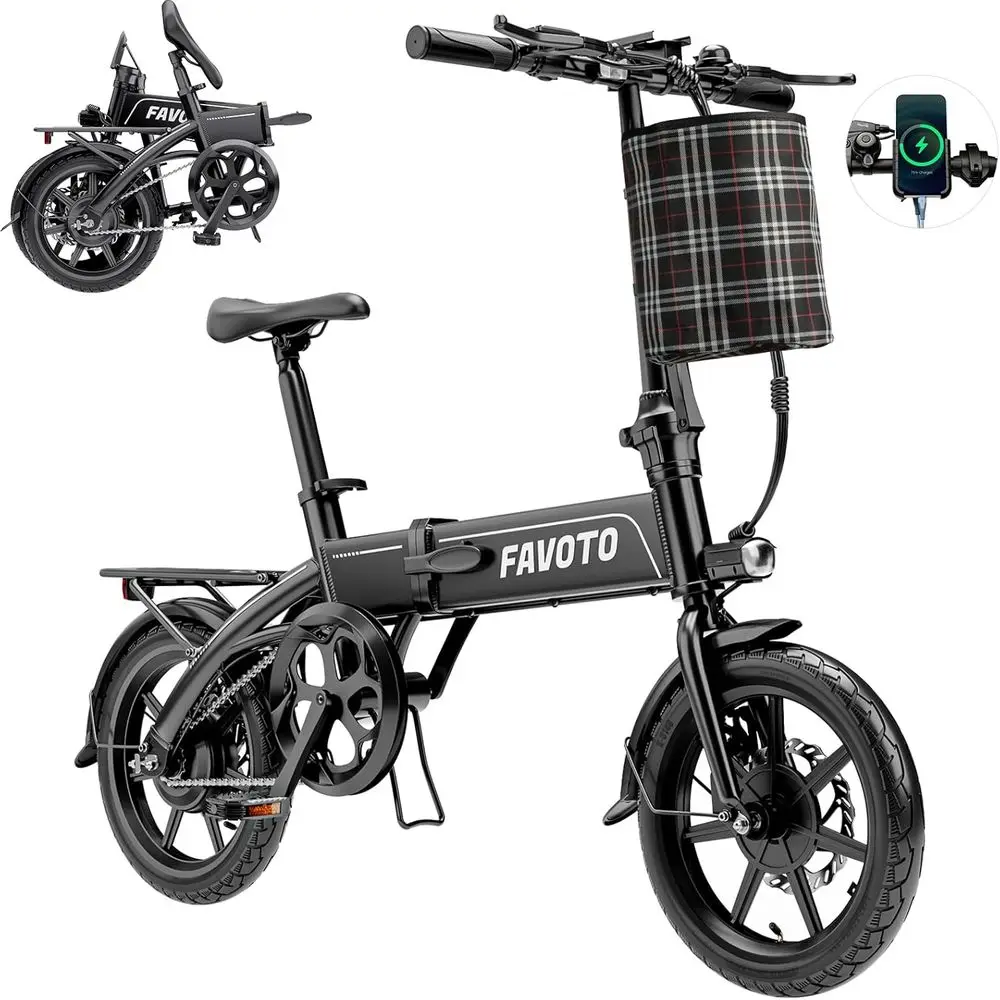 

Adults' 500W Mini E-Bike, 20mph, 36V 10.4ah Battery, 20-40 Mile Range, Foldable for Commuting